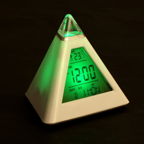 Часы-будильник Irit IR-636, термометр, календарь, подсветка, 3хААА, белые