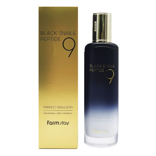 FARMSTAY - ЭМУЛЬСИЯ ДЛЯ ЛИЦА С МУЦИНОМ ЧЕРНОЙ УЛИТКИ И ПЕПТИДАМИ BLACK SNAIL & PEPTIDE 9 PERFECT EMULSION, 120 ML