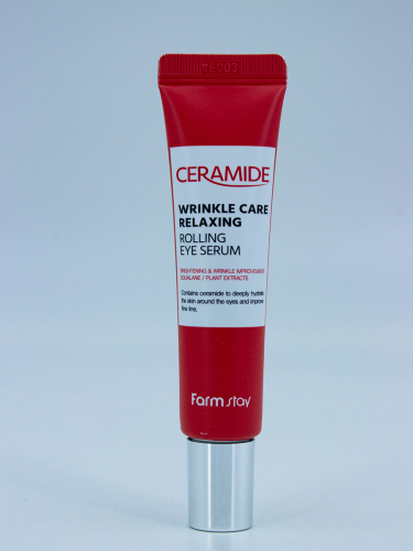 FARMSTAY - СЫВОРОТКА ДЛЯ ВЕК И ГЛАЗ РОЛИКОВАЯ С КЕРАМИДАМИ CERAMIDE WRINKLE CARE RELAXING ROLLING EYE SERUM, 25 ML