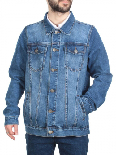 5960 BLUE Куртка джинсовая мужская VH JEANS (80% хлопок, 15% полиамид, 5% спандекс) размер M - 46/48 российский