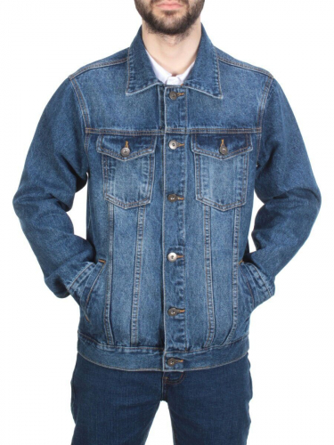 5925 BLUE Куртка джинсовая мужская JEANS FASHION (80% хлопок, 15% полиамид, 5% спандекс) размер L - 46 российский