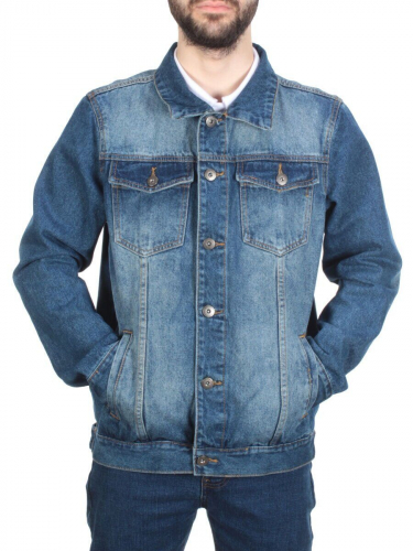 5922 BLUE Куртка джинсовая мужская VH JEANS (80% хлопок, 15% полиамид, 5% спандекс) размер L - 48 российский