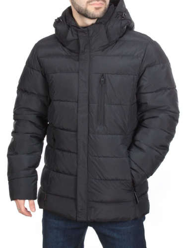 4018-L BLACK Куртка мужская зимняя ROMADA (200 гр. холлофайбер) размер 52
