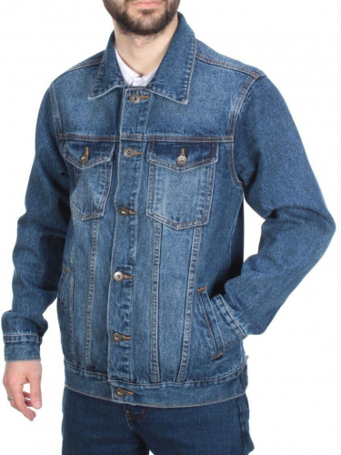 5925 BLUE Куртка джинсовая мужская JEANS FASHION (80% хлопок, 15% полиамид, 5% спандекс) размер L - 46 российский