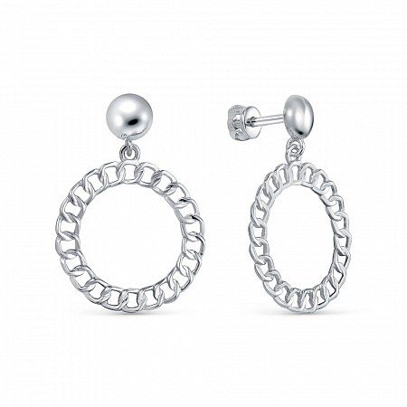 Серьги родированные серебро 925*