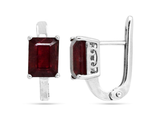 Серьги из серебра рубин корунд, SL-RIC52
