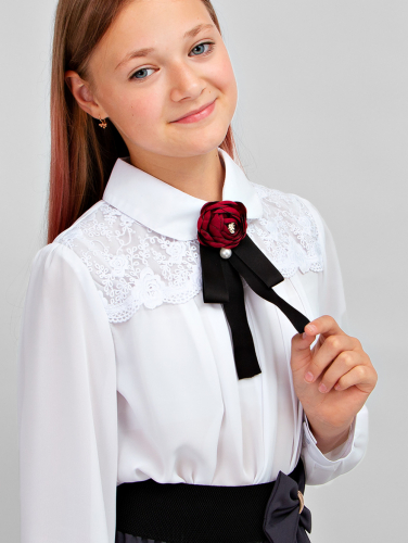 Блузка с брошью для девочки SP005