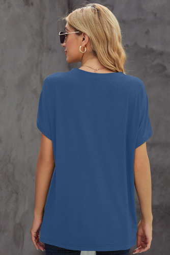 Синяя свободная футболка с принтом одуванчики