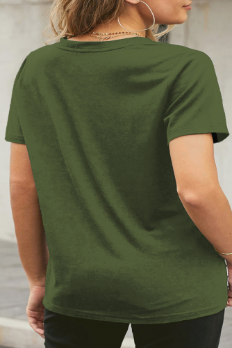 Зеленая футболка плюс сайз с неоновым принтом губы