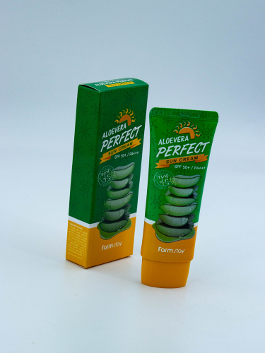 FARMSTAY - КРЕМ СОЛНЦЕЗАЩИТНЫЙ ALOE VERA PERFECT SUN CREAM SPF50 С SPF50+PA+++, 70 ML