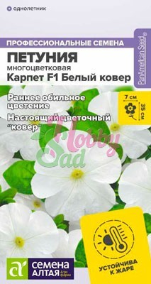 Цветы Петуния Карпет Белый ковер (10 шт) Семена Алтая