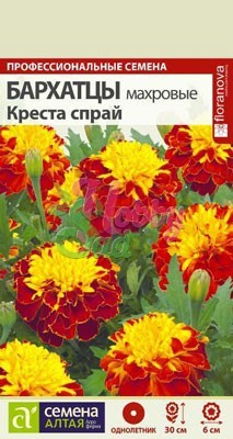 Цветы Бархатцы Креста Спрай махровые (10 шт) Семена Алтая