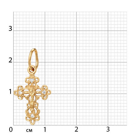 23-017 крест литьё с фианитом золото 585*
