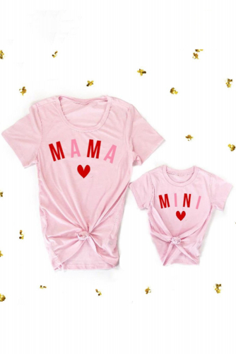 Розовая футболка с надписью: Mama