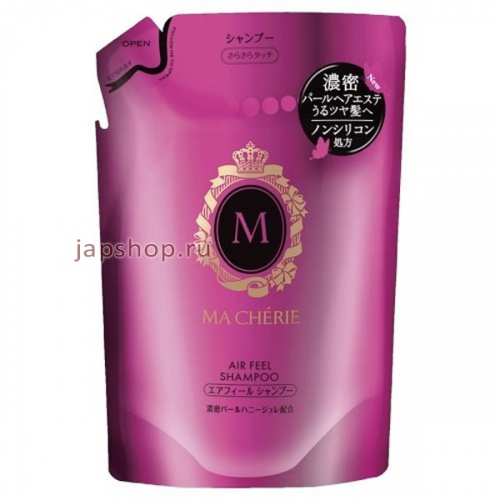 Shiseido MA CHERIE Шампунь для волос БЕЗ СИЛИКОНА, для придания объема с цветочно-фруктовым ароматом, мягкая упаковка, 380 мл. (4901872447572)