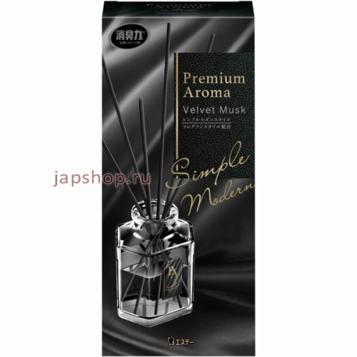 ST Premium Aroma Освежитель воздуха для комнаты, аромат бархатный мускус, флакон, наполнитель, палочки, 50 мл (4901070130030)