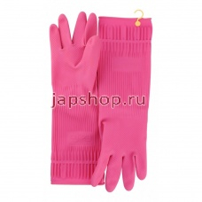Rubber Glove Hook - Type L Перчатки латексные хозяйственные c крючком размер L, цвет розовый, 38 см х 22 см (8802739466513)