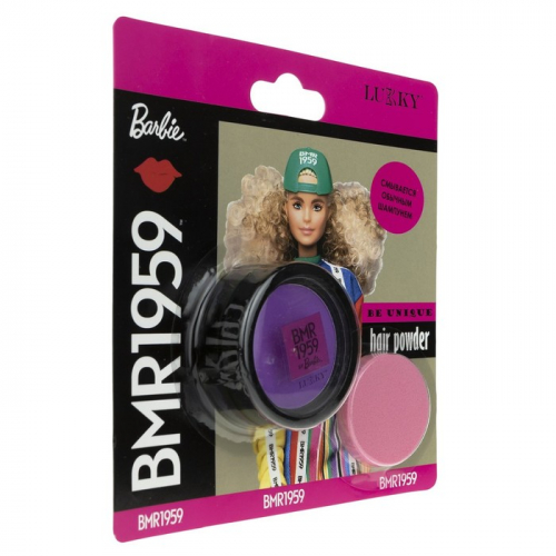 Пудра для волос Barbie BMR1959, в наборе со спонжем, цвет фиолетовый