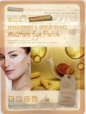 Skinapple / Патчи под глаза тканевые Hyaluron & Gold Snail Moisture Eye Patch, 30 шт.