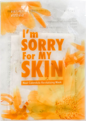 ULTRU / Тканевая маска с лепестками календулы I'm Sorry for My Skin - Real Calendula Revitalizing, 23мл./10 шт.