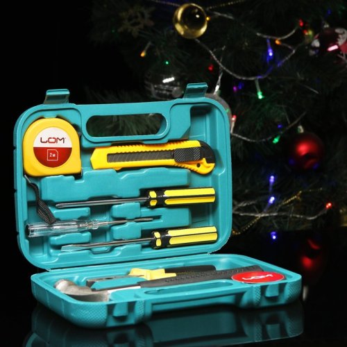 Набор инструментов в кейсе ЛОМ, подарочная упаковка к Новому году, 8 предметов