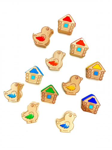 Счетный материал Домики с птичками