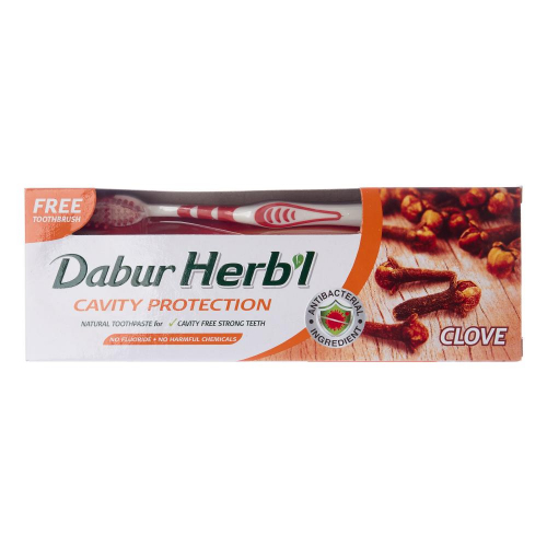 DABUR Toothpaste Herb’l Clove Зубная паста гвоздика в комплекте с зубной щеткой 150г