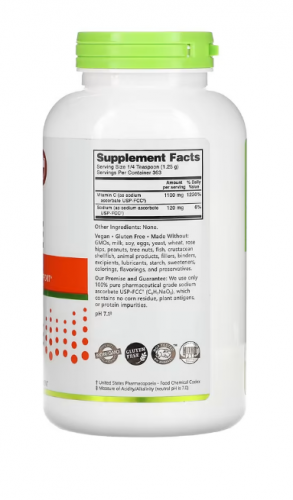 NutriBiotic, Immunity, аскорбат натрия, кристаллический порошок, 454 г (16 унций)