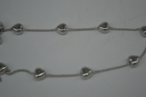 Цепочки родиевое покрытие тонкие с сердечком серебро 1 м