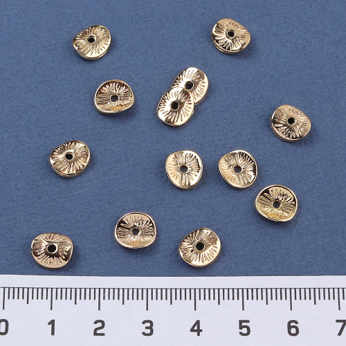 Разделитель родиевое покрытие плоский круг 8 мм 20 шт золото