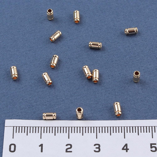 Трубочки разделители родиевое покрытие 5 мм 20 шт золото Korea