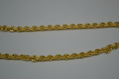 Цепочки родиевое покрытие резные колечки золото 1 м