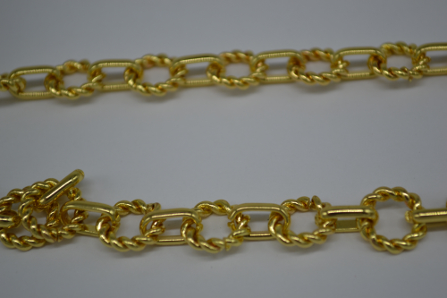 Цепочки родиевое покрытие крупное плетение 10 мм золото 1 м