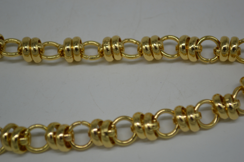 Цепочки родиевое покрытие крупное плетение через 2 кольца золото 1 м