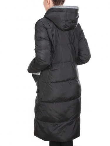 2115 BLACK Пальто зимнее женское MELISACITI (200 гр. холлофайбера) размер 48