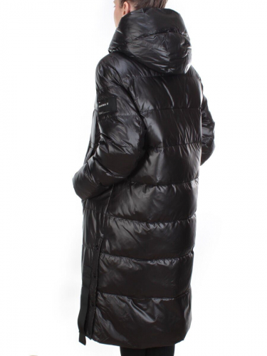 2230 BLACK Пальто женское зимнее AKIDSEFRS (200 гр. холлофайбера) размер 58