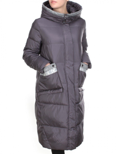 2115 DARK GRAY Пальто зимнее женское MELISACITI (200 гр. холлофайбера) размер 48