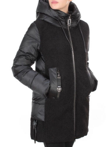 D6816 BLACK Куртка зимняя женская KARERSITER (200 гр. холлофайбера) размер 42