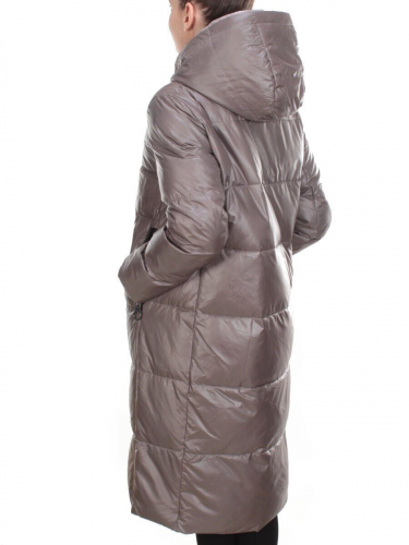 2239 BROWN Пальто женское зимнее AKIDSEFRS (200 гр. холлофайбера) размер 56