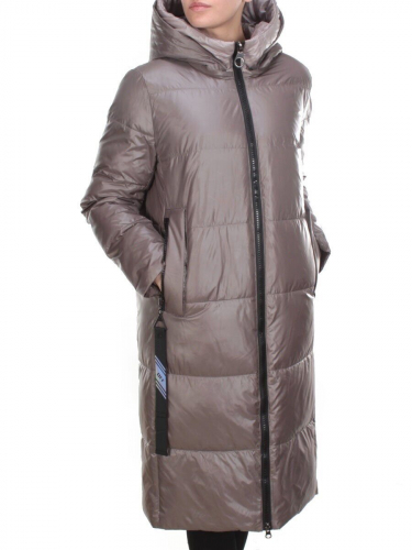 2239 BROWN Пальто женское зимнее AKIDSEFRS (200 гр. холлофайбера) размер 56