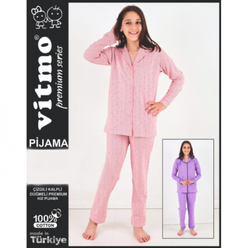 34014-1 Пижама на пуговицах для девочек Vitmo