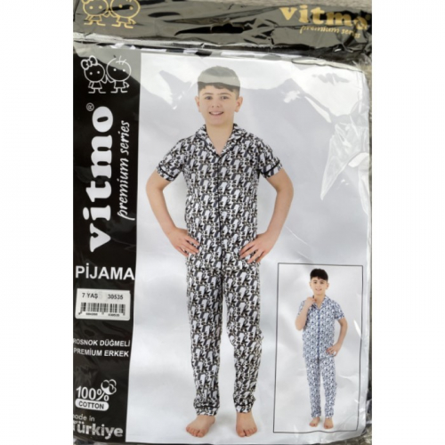 30542-1 Пижама на пуговицах для мальчиков Vitmo
