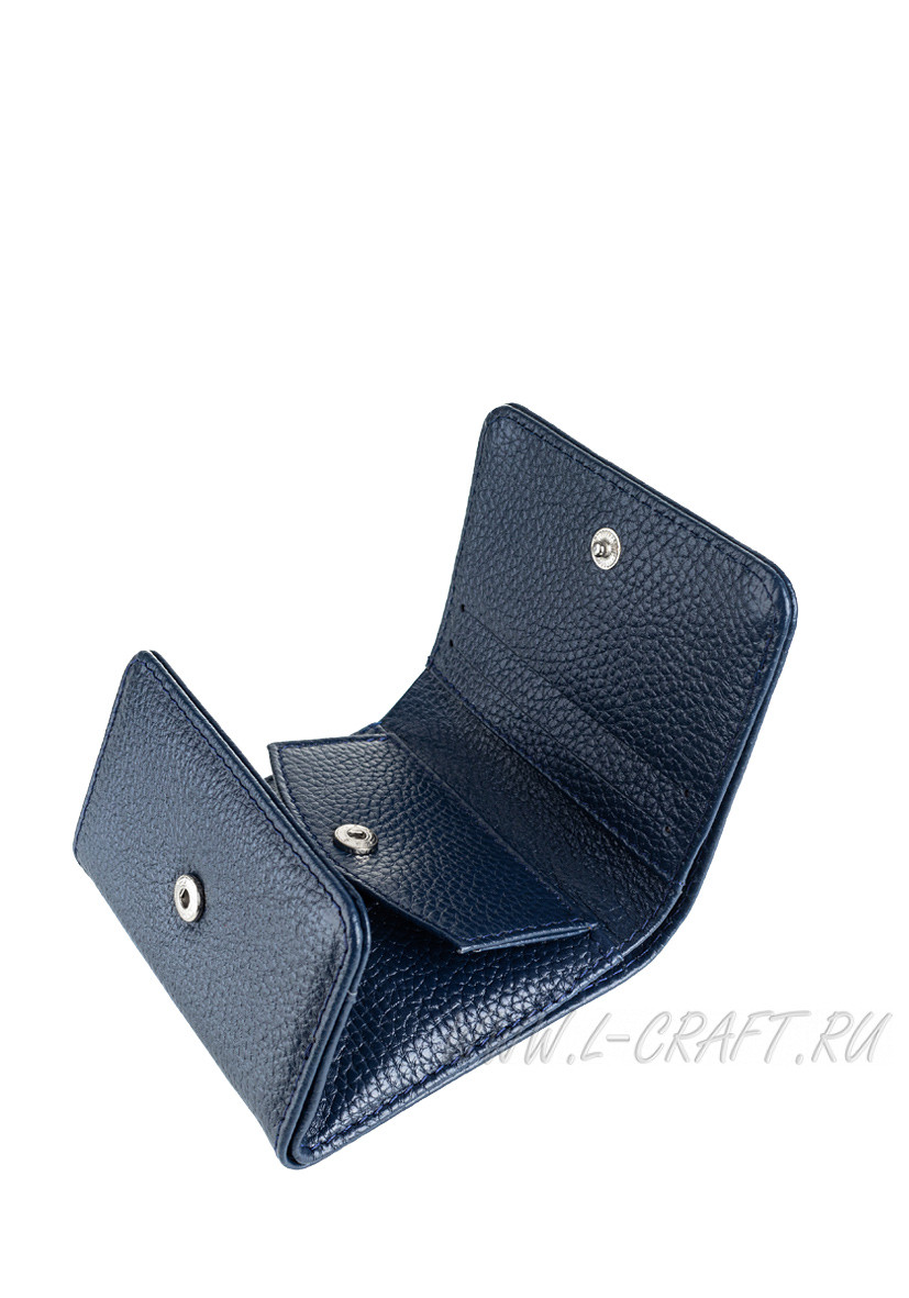 Кошелек Модель №PL-15 | кожа | гладкий | синий | К84 | 26646