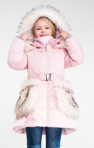 90553_BOG_2 Пальто для девочки, пепельно-розовый