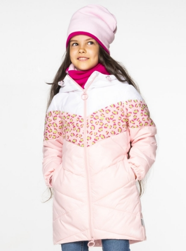 100013_BOG_1 Пальто для девочки, нежно-розовый/яр.розовый принт 