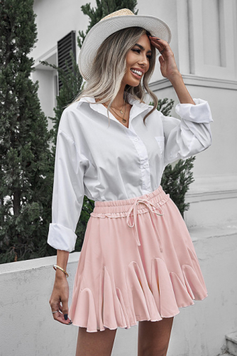 Розовая юбка-пачка с высокой талией