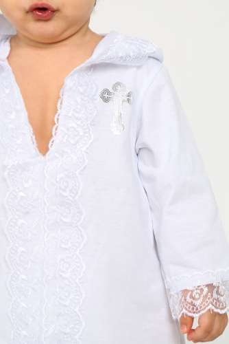 Крестильная рубашка с капюшоном арт.КРР-КП