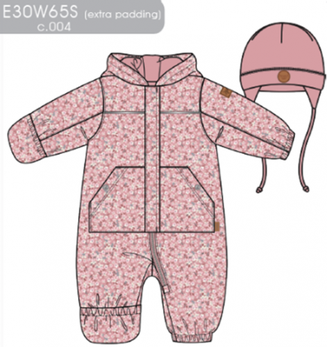 E 30 W 65 S	Комбинезон детский утепленный для девочки  + шапочка С.004 св.розовый 