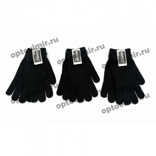Мужские перчатки черные с начесом Корона Н8180