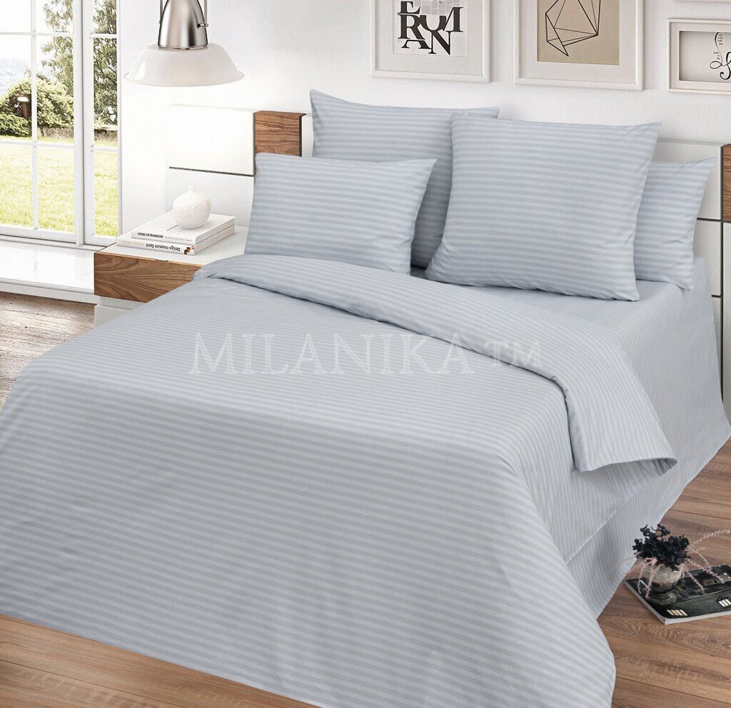 Поплин-страйп Аlice Textile: Темно-серый